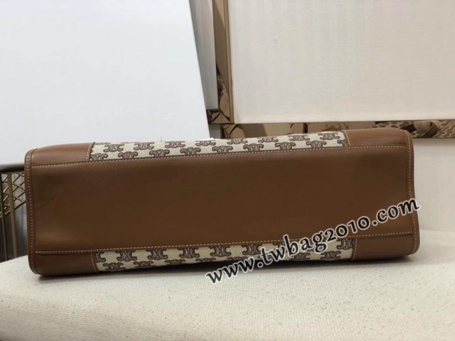 Celine專櫃2023新款手提托特包 賽琳CABAS TRIOMPHE TOTE牛仔刺繡橫款手袋 sldj2239